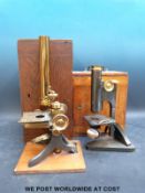 A cased R & J Beck microscope and a similar Townson & Mercer example