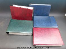 Five albums of cigarette and tea cards including flags, flowers, animals, kings of speed, railway,