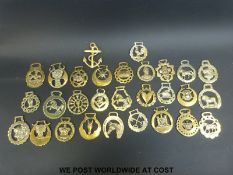 Approximately 30 late 19thC / early20thC and later mainly cast horse brasses including Queen's