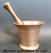 An 18th/19thC bronze pestle and mortar