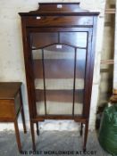 An oak glazed display (W58 x D29 x H143cm) cabinet