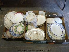 A collection of Meakin dinner ware together with a large quantity of various mixed plates and