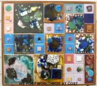 Harold Coates c1965 tile mosaic wall plaque (44cm x 49cm) (artist has exhibited at Royal Academy)