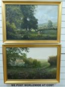 Edward Dyer oil on canvas 'Landscape with Early June Sunlight' with Cornwall Galleries paperwork