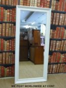 White painted pine full length mirror (H166 x D75cm)