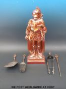 A novelty companion set formed as a knight