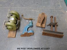 A Winmax bench grinder together with an Ornstin press,