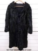 A ladies silk lined French coat with bow loop decoration