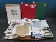 A box of stockbooks,