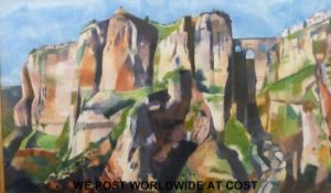 Sue Rae watercolour 'Evening light' landscape (53 x 89cm)