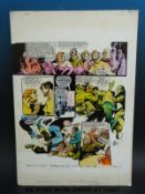 Six Million Dollar Man full colour original art page by artist Martin Asbury,