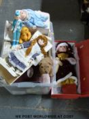 A large quantity of mainly boxed porcelain dolls,