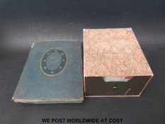 A large collection of various circa early 20thC postcards in a box and two albums including Cunard,