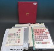 A Stanley Gibbons album of New Zealand stamps and a quantity of loose album pages of Commonwealth