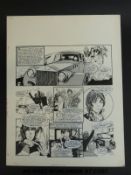 Man About the House sitcom black & white with grey wash original art pages by Alan Parry