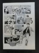 Shakin' Stevens black & white pen artwork with grey wash