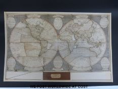 A George III Jigsaw map of the world 1809, published by William Darton and Co,