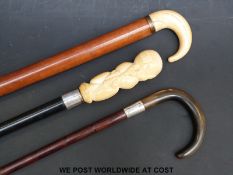 Three walking sticks,