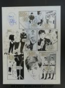 Haircut 100 black & white pen artwork by Gillan Hunt for the Look-in comic