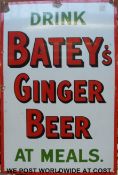 A Batey's Ginger Beer enamel sign (76cm x 51cm)