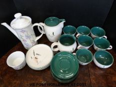 A quantity of Denby Greenwheat tea ware and a further Denby coffee ware