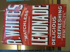 An R Whites Lemonade enamel sign (71cm x 46cm)