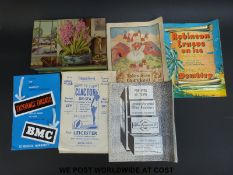 A Huntley & Palmer 'hyacinth' tin together with a box containing theatre programmes, RAOB,