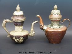 Two 19thC / 20thC copper teapots,