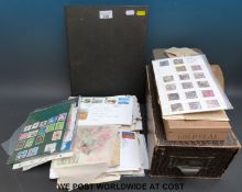 A box of GB and Commonwealth stamps and covers, loose album pages,