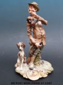 A Copodimonte jardiniere and figure,