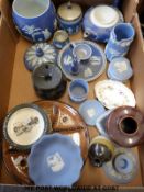 Various Wedgwood and other ceramics including a chamberstick and snuffer