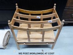 A pine Canterbury with drawer under (H46 x W45 x D30cm)