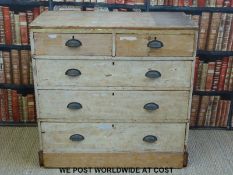 A pine chest of two over three graduated drawers (H95 x W97 x D48cm)