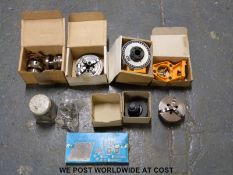 A quantity of mainly Emco lathe attachments including dividing attachment, milling table,