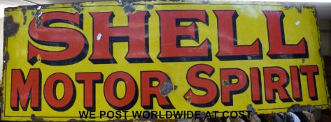A vintage Shell Motor Spirit enamel sign by Bruton & Palmers,