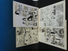 Doctor at Sea & On the Go four pages of original black & white pen artwork by John Cooper,