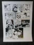 Madonna black & white pen artwork by Gillan Hunt for the Look-in comic