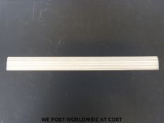 A 19thC ivory ruler with beaded edge (length 29cm)