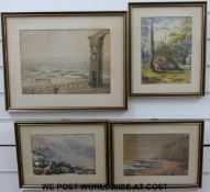 A quantity of 19thC watercolour landscapes, many titled verso including Weymouth 1867,