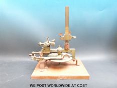 A 19thC watchmakers dividing machine or wheel cutting machine (height 38cm)