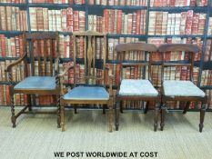 Four 19th/20th chairs including a line inlaid Edwardian example