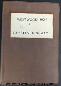 Charles Kingsley, Westward Ho! (London, Macmillan, 1889) rebound in brown paper boards.
