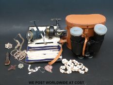 A pair of binoculars,