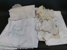 A quantity of late 19th/20thC linen, tablecloths,