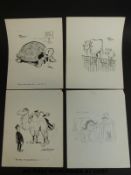 Eight original animal cartoons,