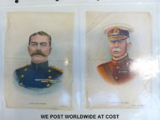 Nineteen BVD cigarette silks of Great War leaders