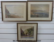 A quantity of 19thC watercolour landscapes, many titled verso including Lustleigh South Devon 1872,