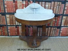 A mahogany washstand with marble top (H92 x W92 x D45cm)