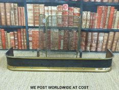 A 19thC brass fire fender (H15 x W113 x D30cm)