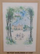 Ronald Searle print 'La Bastide de Tourtour' signed in pencil lower right (40cm x 27cm)